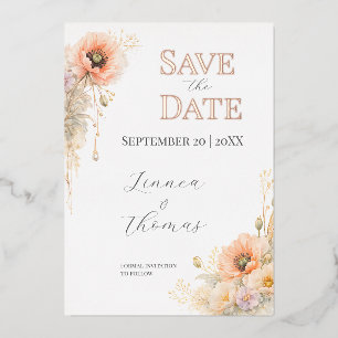 Invitation En Aluminium Douce Édition Élégante Mariage Poppy Blush