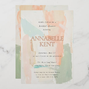 Invitation En Aluminium Douce Mariage Printanier Été Pastel Coloré Brillan