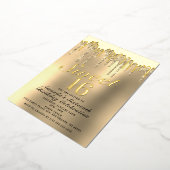 Invitation En Aluminium Douceur d'or 16 Anniversaire réel (Rotation)