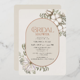 Invitation En Aluminium Douceur Florale d'Hiver pour la Douche de Mariée O