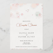 Invitation En Aluminium Douceur Roses de Thé Shower de Couple (Recto)