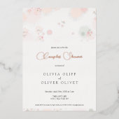 Invitation En Aluminium Douceur Thé Rose Couples Douche (Recto)