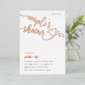 Invitation En Aluminium Douche de Couple Cœurs (Debout devant)