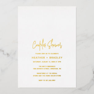 Invitation En Aluminium Douche de couples minimaliste moderne