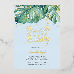 Invitation En Aluminium Douche de verdure tropicale à l'aquarelle