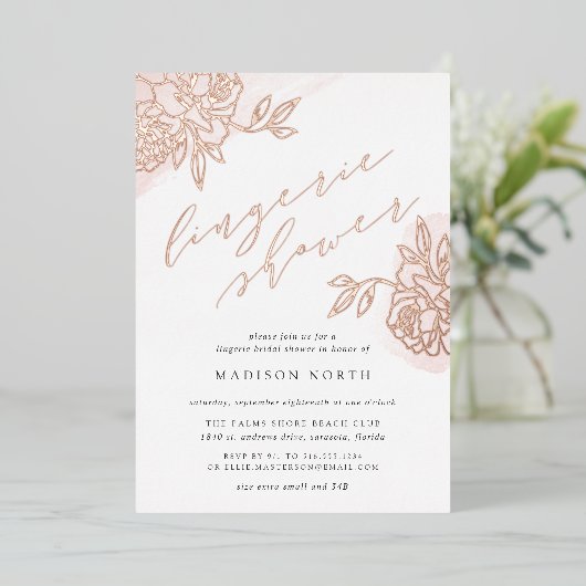 Invitation En Aluminium Douche Lingerie Secret Garden (Debout devant)