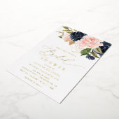 Invitation En Aluminium douche nuptiale bleu marine et florale (Rotation)