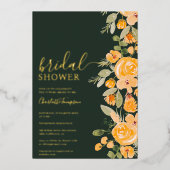Invitation En Aluminium Douche nuptiale de chute jaune rustique (Recto)