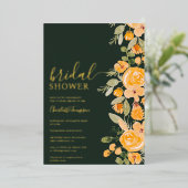 Invitation En Aluminium Douche nuptiale de chute jaune rustique (Debout devant)