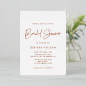 Invitation En Aluminium Douche nuptiale minimaliste moderne (Debout devant)