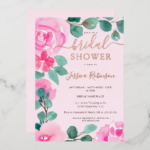 Invitation En Aluminium Douche nuptiale rose or rose rose