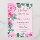 Invitation En Aluminium Douche nuptiale rose or rose rose (Recto)