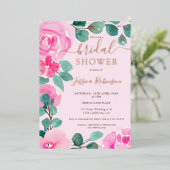 Invitation En Aluminium Douche nuptiale rose or rose rose (Debout devant)