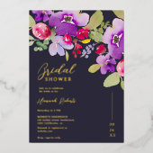 Invitation En Aluminium Douche nuptiale rose violet (Recto)