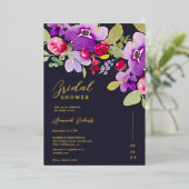 Invitation En Aluminium Douche nuptiale rose violet (Debout devant)