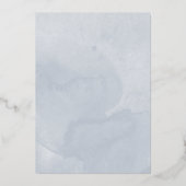 Invitation En Aluminium Doux 16 Aquarelle Fleurs Robe Bébé Bleu Argent (Verso)