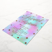 Invitation En Aluminium Douze points holographiques dorés à l'or pressé (Rotation)