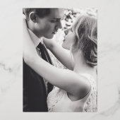 Invitation En Aluminium Dove gris or simple mariage avec photo (Verso)