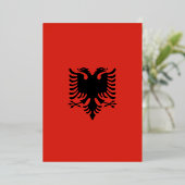 Invitation En Aluminium Drapeau albanais (Debout devant)