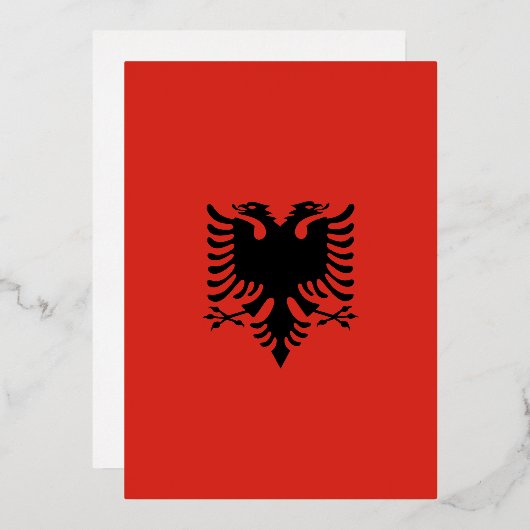 Invitation En Aluminium Drapeau albanais (Recto/Verso)