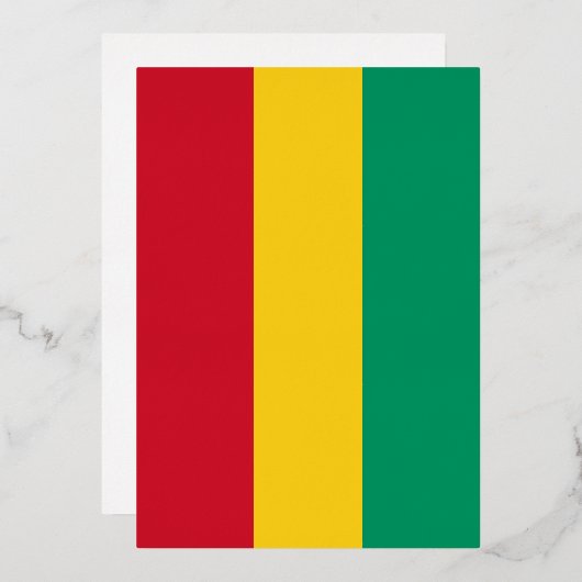 Invitation En Aluminium Drapeau de Guinée (Recto/Verso)