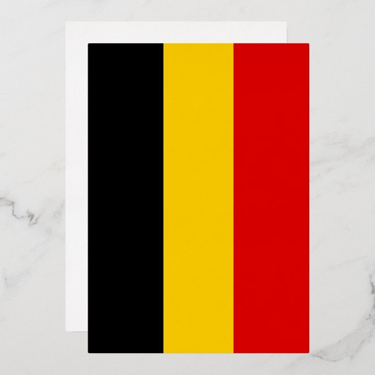 Invitation En Aluminium Drapeau de la Belgique (Recto/Verso)