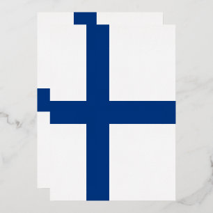 Invitation En Aluminium Drapeau de la Finlande