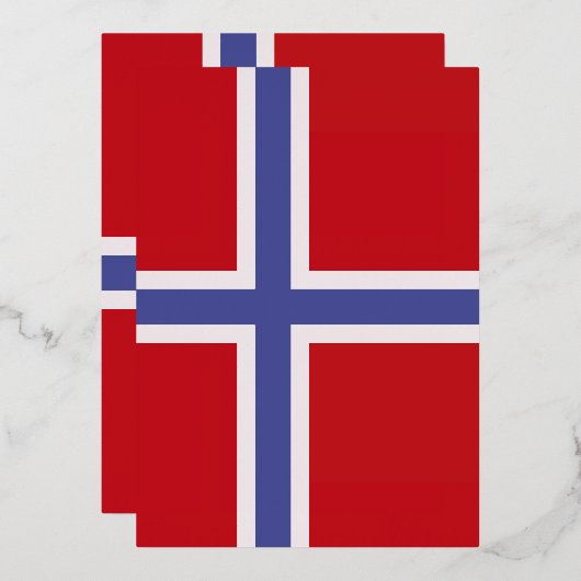 Invitation En Aluminium Drapeau de la Norvège (Recto/Verso)