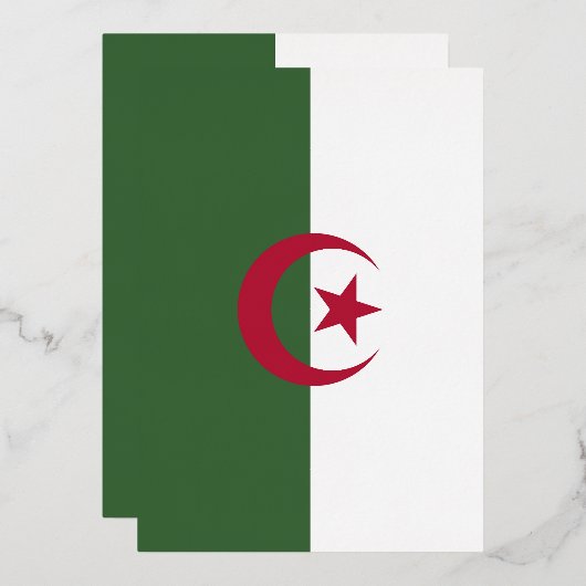 Invitation En Aluminium Drapeau de l'Algérie (Recto/Verso)