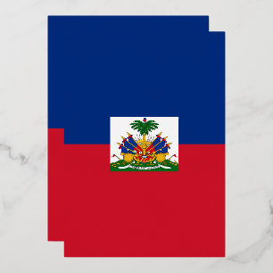 Invitation En Aluminium Drapeau d'Haïti