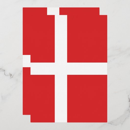 Invitation En Aluminium Drapeau du Danemark (Recto/Verso)