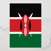 Invitation En Aluminium Drapeau du Kenya (Recto)