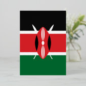 Invitation En Aluminium Drapeau du Kenya (Debout devant)