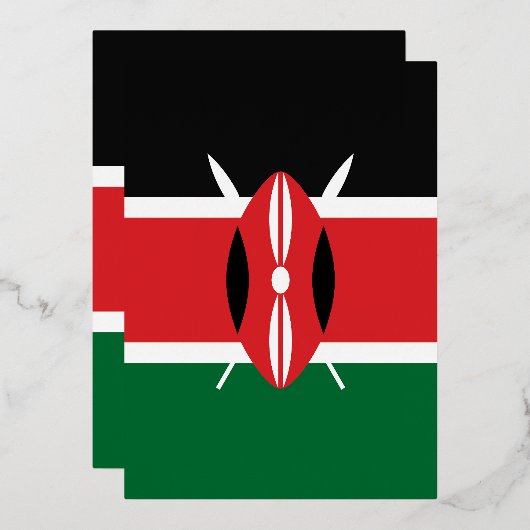 Invitation En Aluminium Drapeau du Kenya (Recto/Verso)