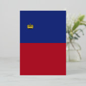 Invitation En Aluminium Drapeau du Liechtenstein (Debout devant)