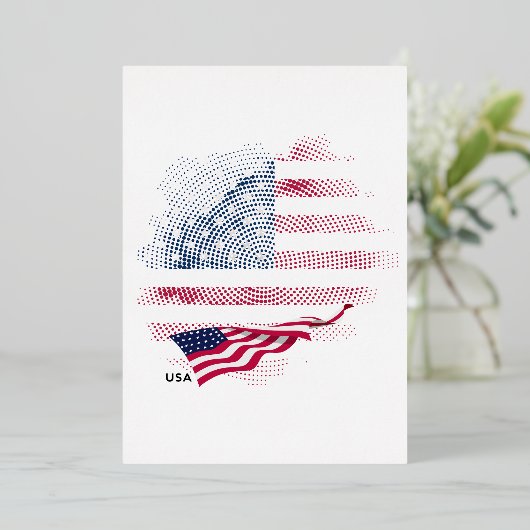 Invitation En Aluminium Drapeau USA (Debout devant)