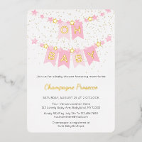Drapeaux de fanions rose Oh Baby Photo Baby Shower