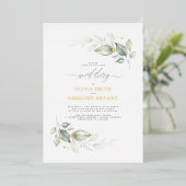Invitation En Aluminium Dreamy Elegant Verdure Soft Minimal Mariage (Debout devant)