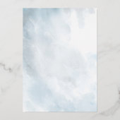 Invitation En Aluminium Dusty Blue Fleur sauvage Foil Calligraphie Art (Verso)