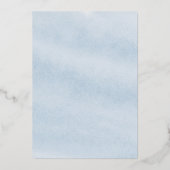 Invitation En Aluminium Dusty Blue Floral Aquarelle or Mariage à huile (Verso)