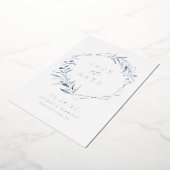 Invitation En Aluminium Dusty Blue Greenery Argent Géométrique Enregistrer (Rotation)
