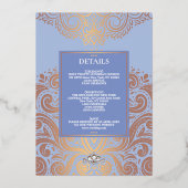 Invitation En Aluminium Dusty Blue RoseGold Classic Monogram Boho Mariage (Verso)