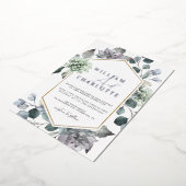 Invitation En Aluminium Dusty Blue & Silver Desert Mariage (Rotation)