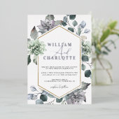 Invitation En Aluminium Dusty Blue & Silver Desert Mariage (Debout devant)