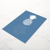 Invitation En Aluminium Dusty Blue & Silver Tropical Pineapple Wedding (Rotation)