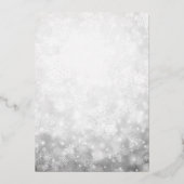 Invitation En Aluminium Dusty Blue Silver Winter Snowflake Quinceanera (Verso)