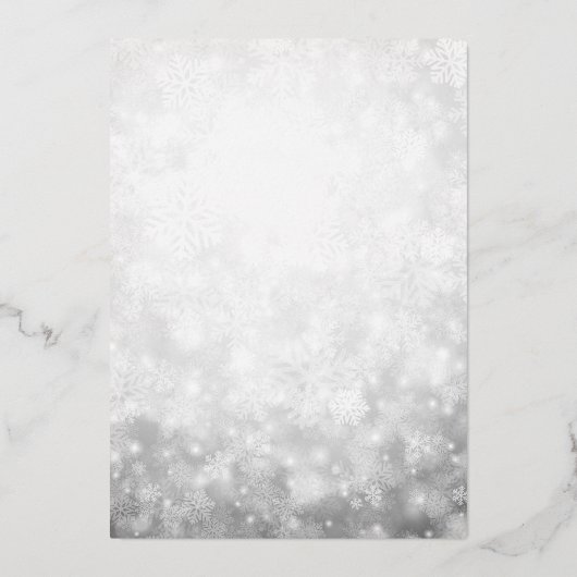 Invitation En Aluminium Dusty Blue Silver Winter Snowflake Quinceanera (Verso)