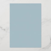Invitation En Aluminium Dusty Blue Silver Winter Snowflake Quinceanera (Verso)
