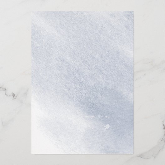 Invitation En Aluminium Dusty Gold et Fête des mariées bleue (Verso)