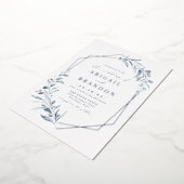 Invitation En Aluminium Dusty Greenery Silver Mariage géométrique Rustique (Rotation)